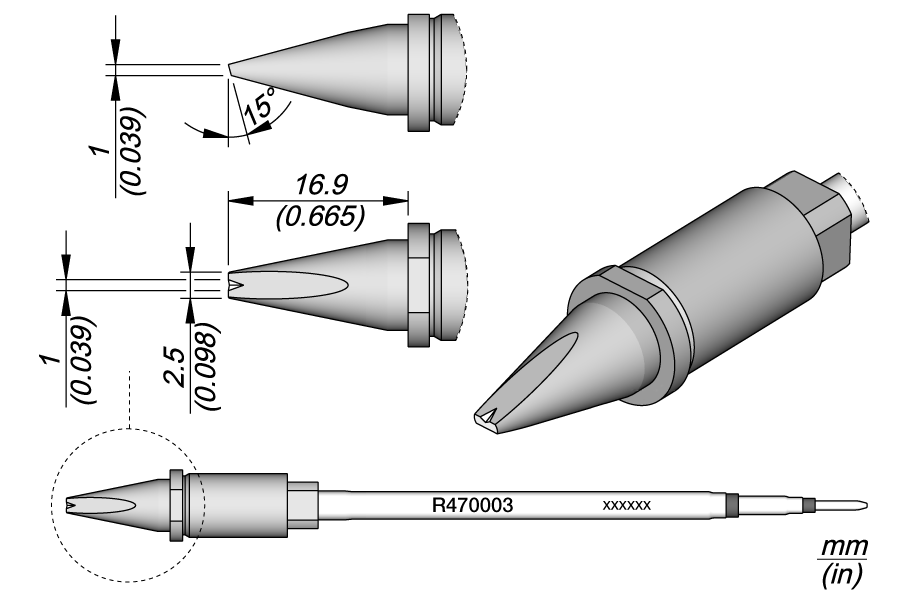 R470003 - Cartridge Chisel  2.5 x 1